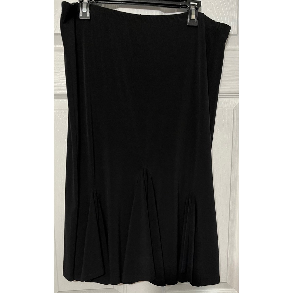 Coldwater Creek Black Skirt Women's L Flared Panel Knee‎ Length Career